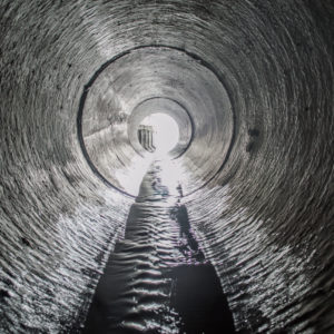 Exit,From,The,Drainage,Sewage,Tunnel,Pipe.,Concrete,Drainage,Pipe,